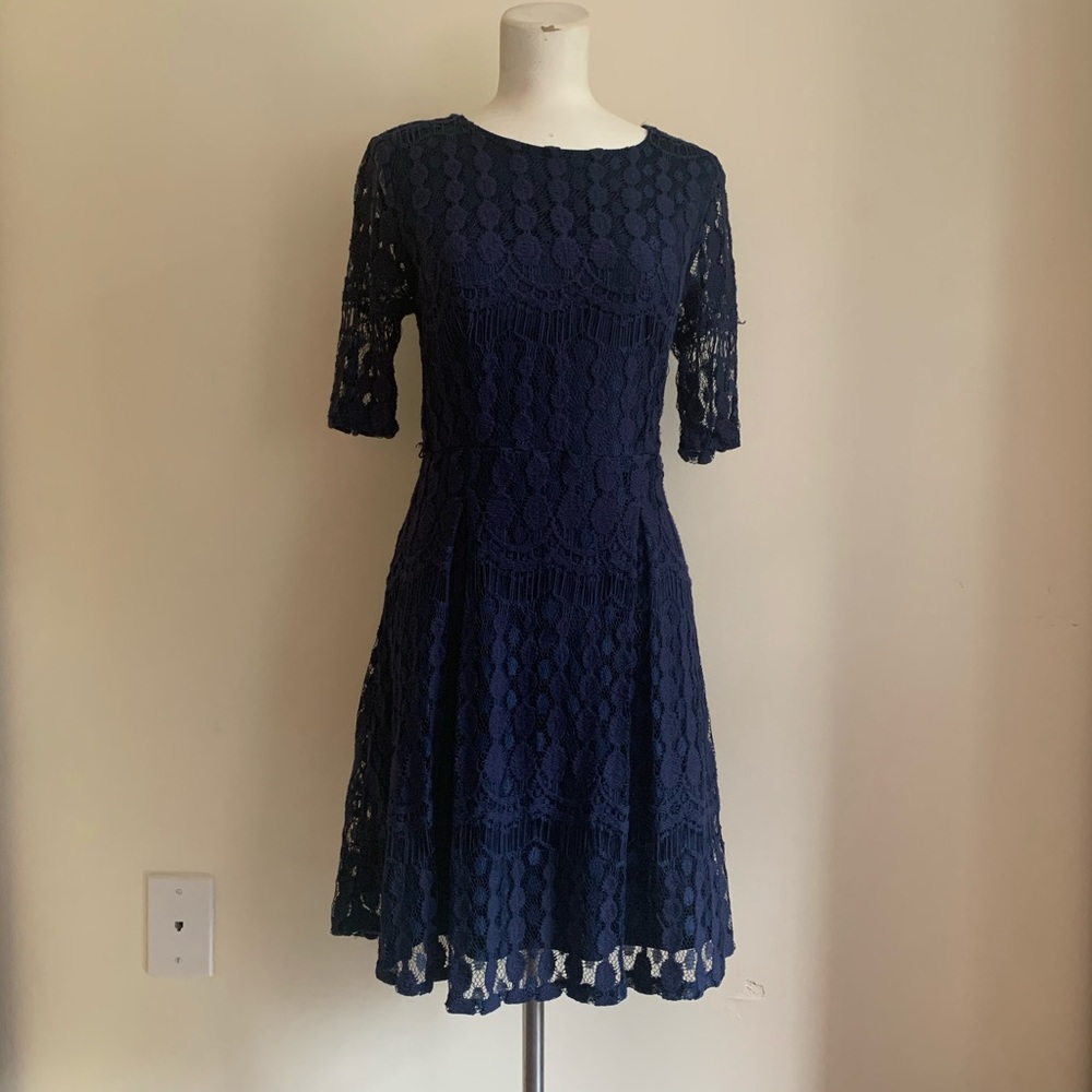 Navy blue lace dress